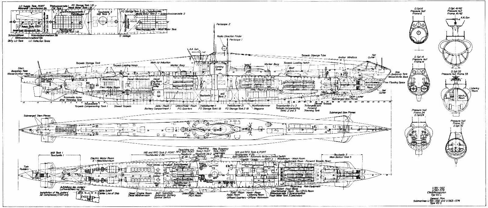 Тип 7 77. Чертежи подводной лодки Тип 7с. Чертежи u-Boot Type VII. Немецкая подлодка на чертеже.