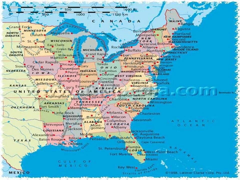 Восточное побережье США на карте. Восточное побережье на карте. Восточная Америка на карте. Западное побережье США на карте. Восточное побережье америки города