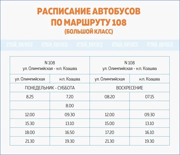 Расписание 108 автобуса автовокзал. Расписание автобусов Коашва Кировск. График автобусов. Расписание автобусов. График движения автобусов.