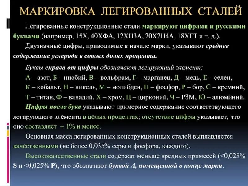 Стали их расшифровка. Маркировка легированных конструкционных сталей. Легированные конструкционные стали маркирование. Маркировка легированной стали 12хн3а. Расшифровки легированных конструкционных сталей.