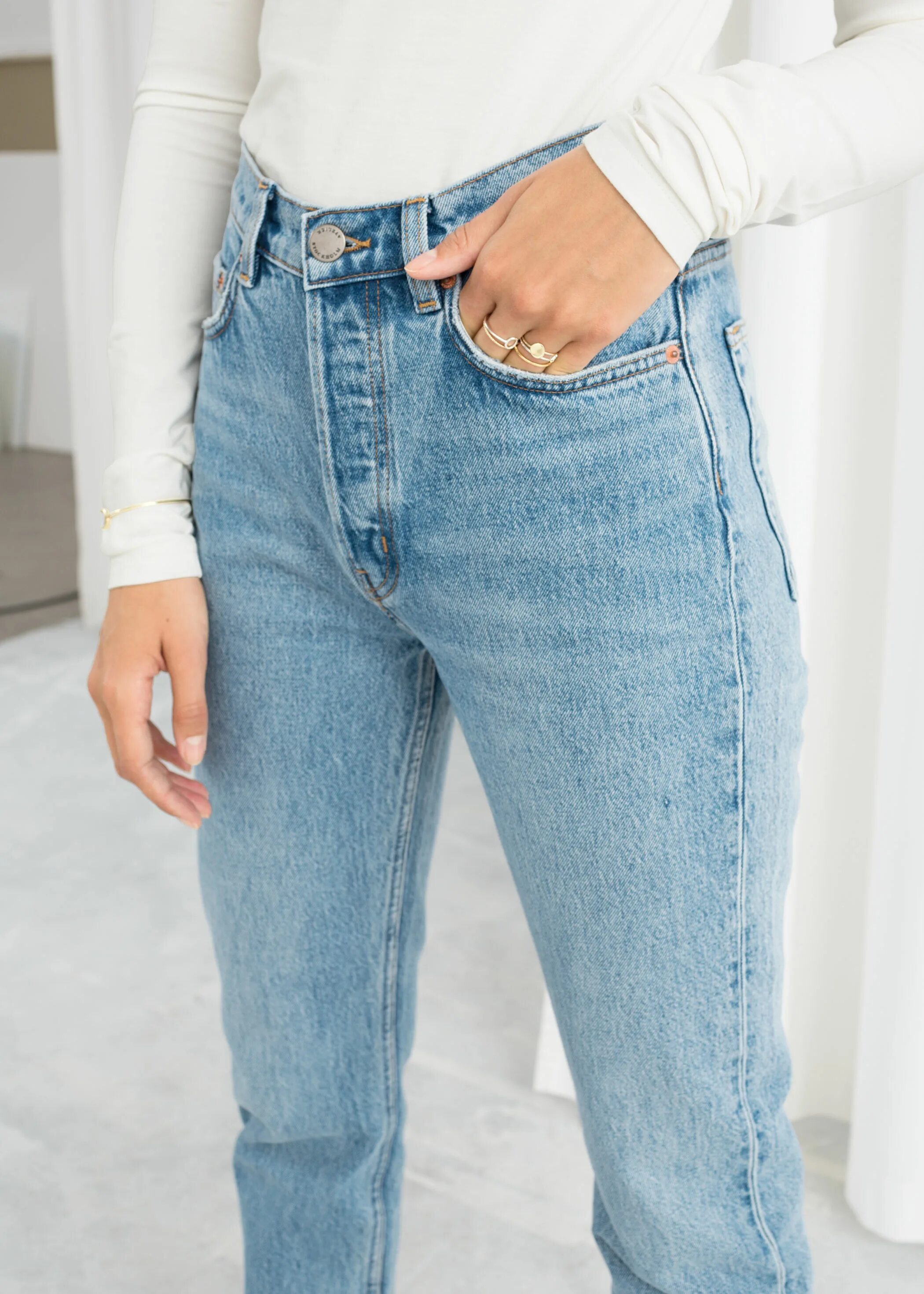 джинсы straight high