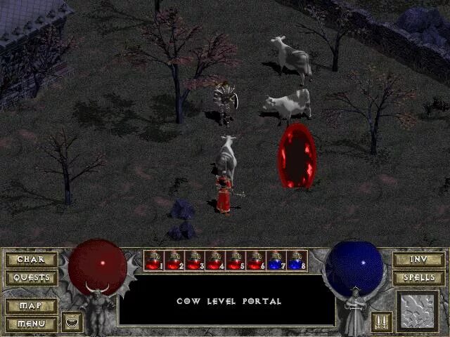 Diablo 2 cow level. Коровий король диабло. Diablo коровий уровень. Коровник диабло 2. Diablo 2 коровий уровень.