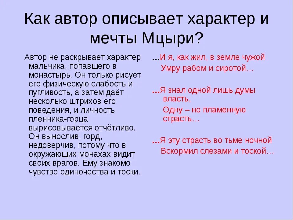 Вопросы ответы мцыри. Характер Мцыри. Черты характера Мцыри. Мцыри таблица. Черты Мцыри.