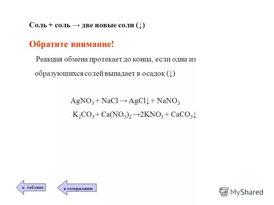 Кислота соль новая соль кислота реакция обмена