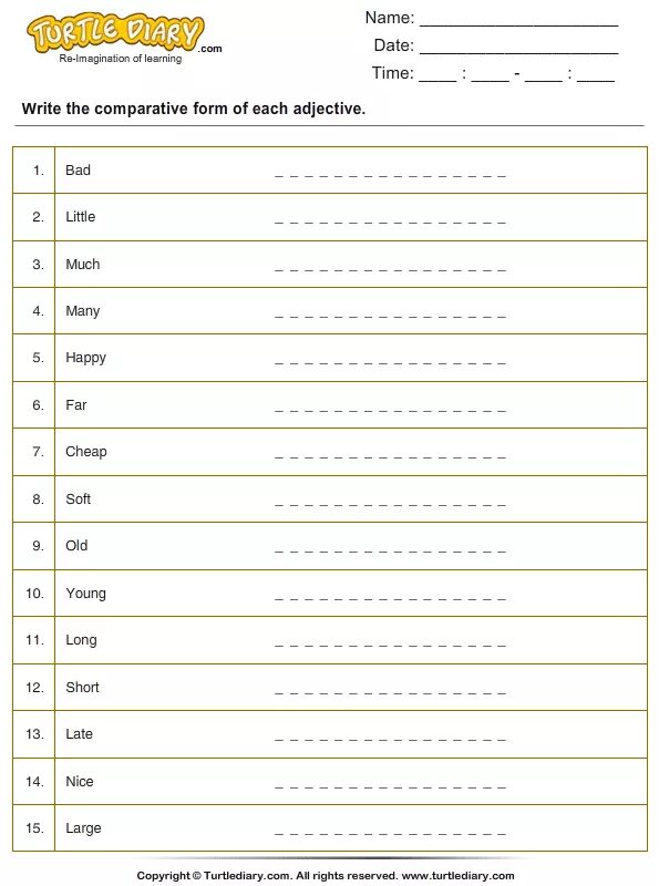 Young comparative form. Write the Comparative form. Write the Comparative form of the adjectives:. Write the Comparative strong. Comparative form old.