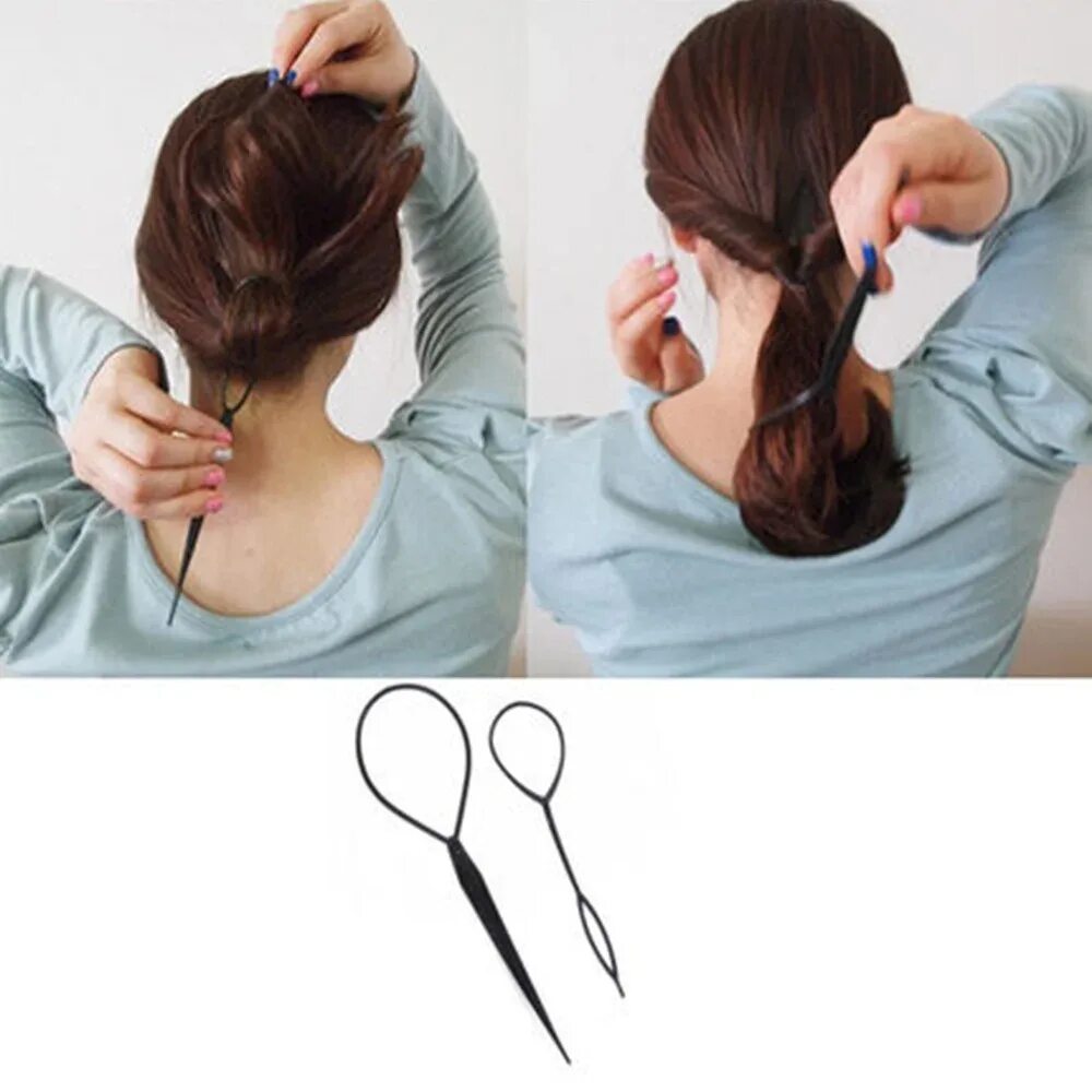 Как сделать прическу петлей Women Girl Hair Styling Donut Former Foam French Twist Diy Tool Bun Maker Tools