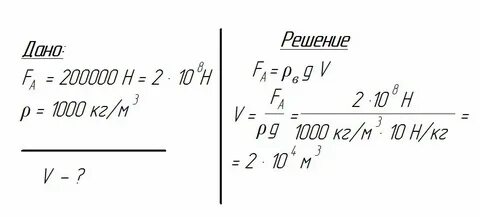 Сила тяжести действующая на судно 100000кн