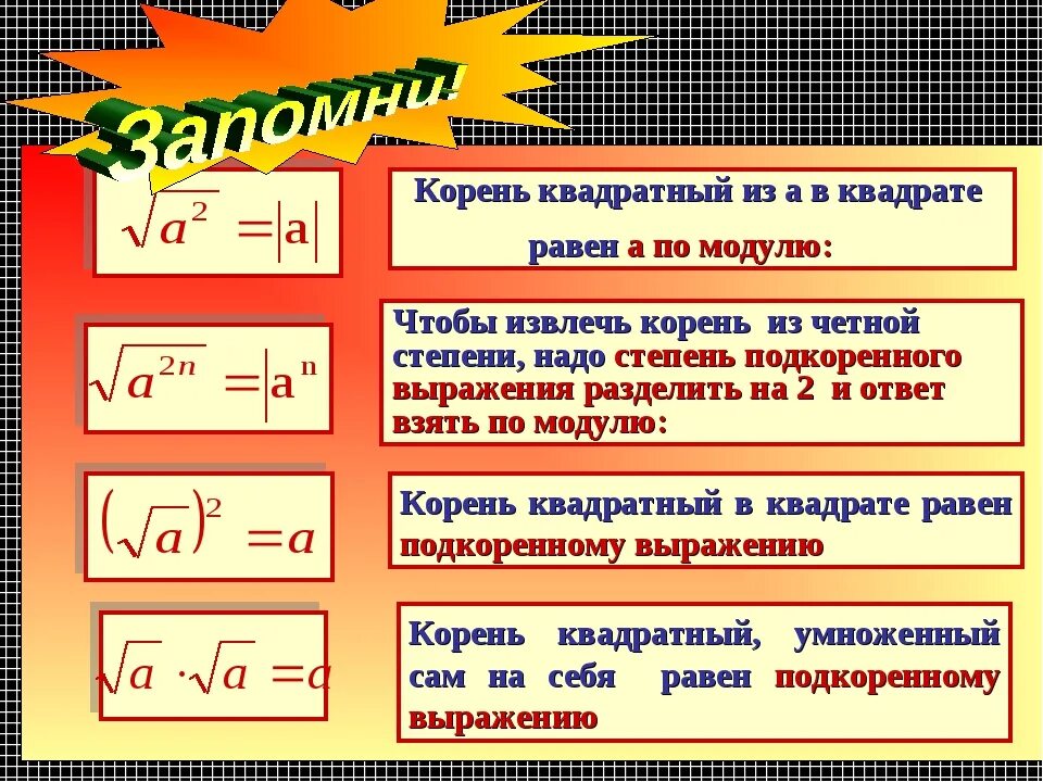 Модуль а б формула. Модуль числа под корнем. Корень 4 степени из числа в квадрате. Модуль из числа корня из 2. Квадрат под корнем модуль.