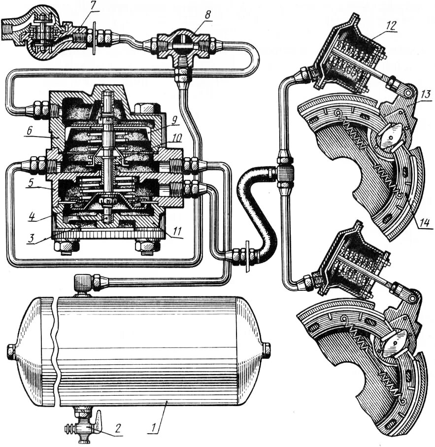 Тормозная система ЗИЛ 131. Тормозная система ЗИЛ 130. Тормозная система автомобиля ЗИЛ 130. Тормозная система автомобиля ЗИЛ 131. Воздуха зил 130