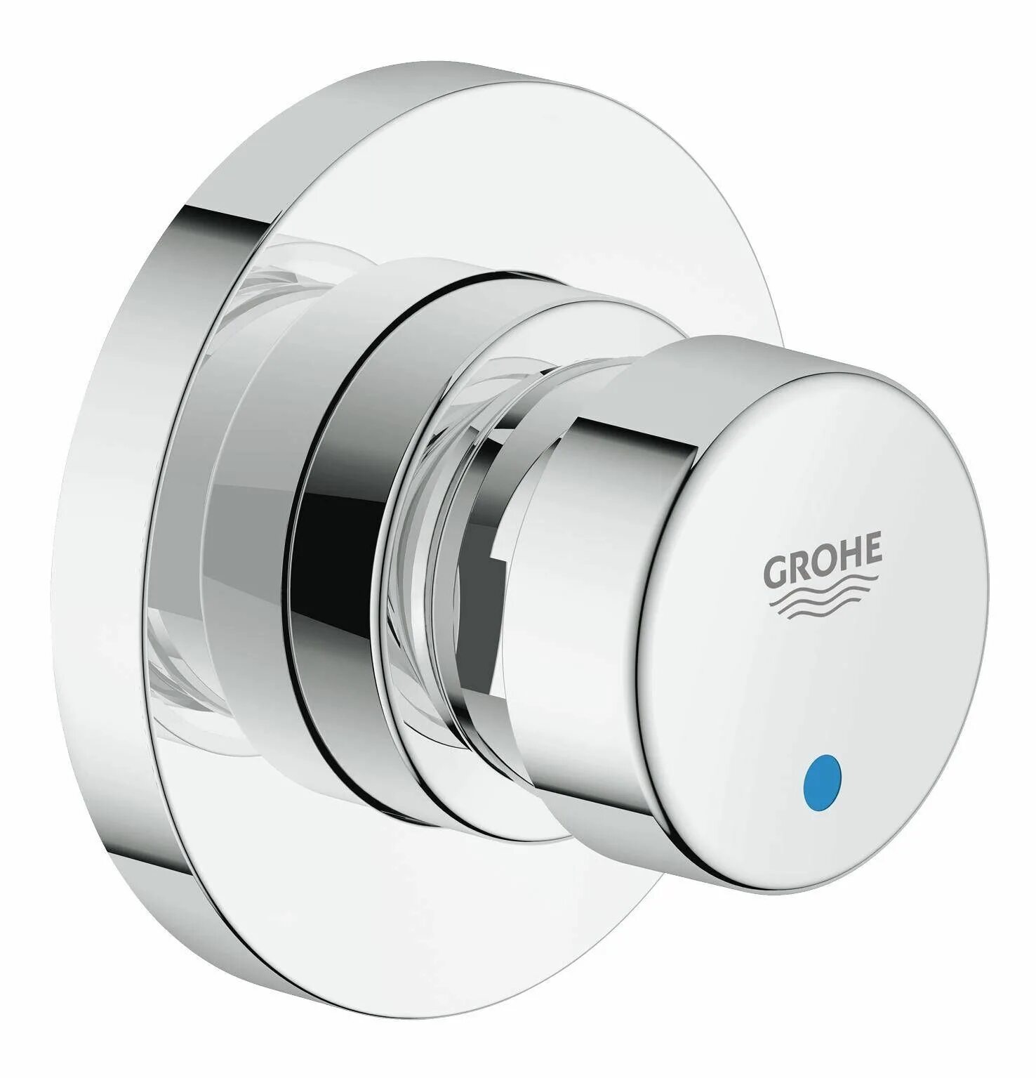 Кнопочный смеситель для душа. Вентиль Grohe Euroeco 36268000. Автоматический проходной вентиль 1/2", Grohe Euroeco Cosmopolitan t, хром (36268000). Переключатель потоков Grohe. Рукоятка Grohe Euroeco Cosmopolitan t 36268000.