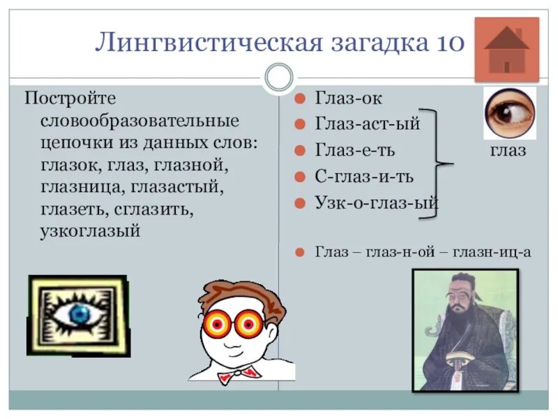 Периферический отдел зрительного анализатора. Лингвистические головоломки. Внутренний кантус глаза. Глаза глазной глазница это однокоренные слова. Лингвистические загадки.