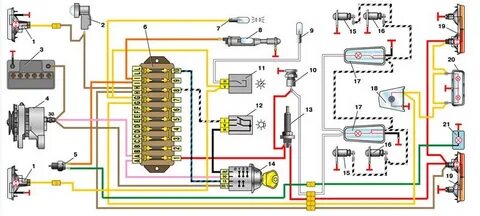 VAZ 2101 үшін тұтану қосқышының электр схемасы