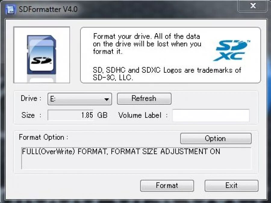 Formatter. Sdformatter. утилита для флешки. форматирование sd карты. прибор для форматирования sd карт.
