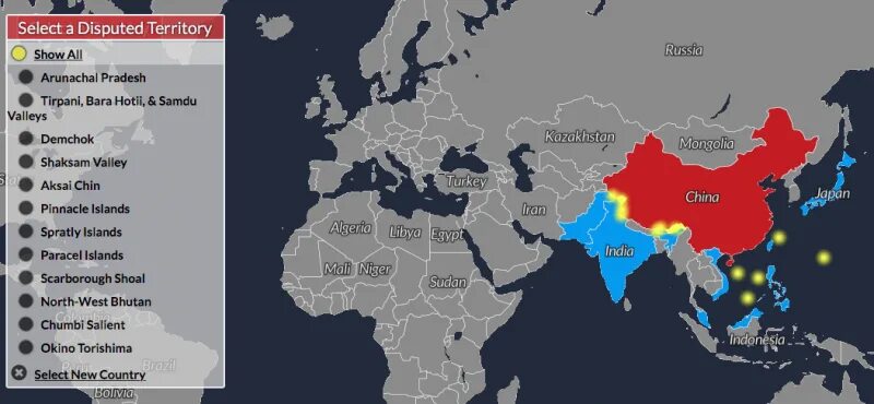 Карта территориальных споров КНР. Спорные территории в мире на карте. Спорные территории Китая.