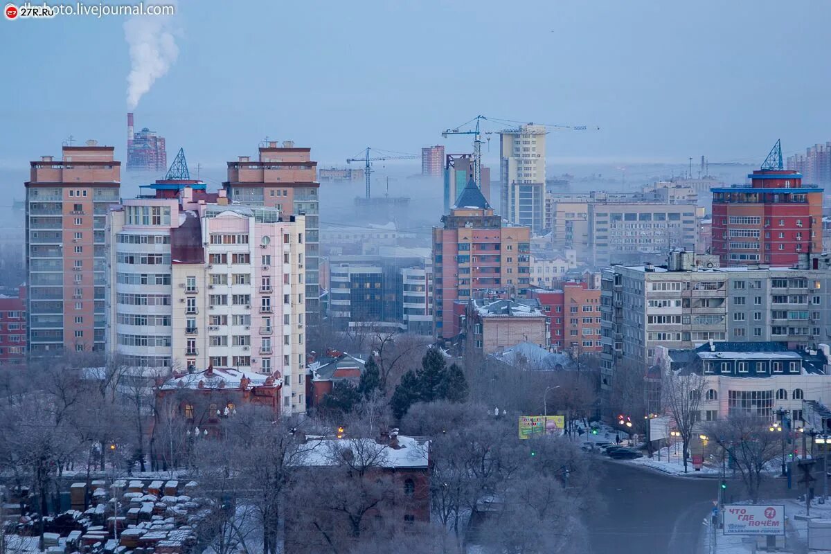 Городской сайт хабаровска. Хабаровск туман. Хабаровск 2020 улицы города. Хабаровск сверху зима. Хабаровск в феврале.