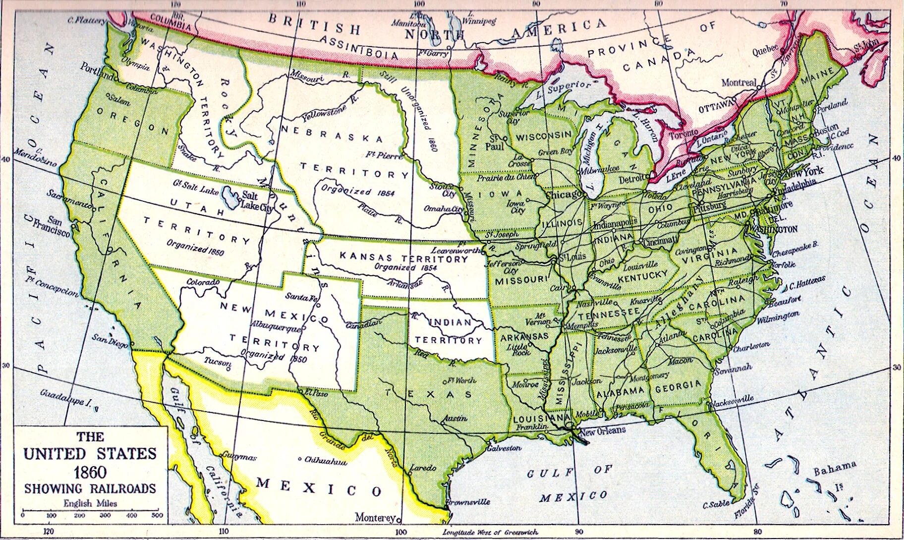 Три территории сша. Карта США 1861. Карта США 1860. Карта Америки 1860 года. Карта США 19 века со Штатами.