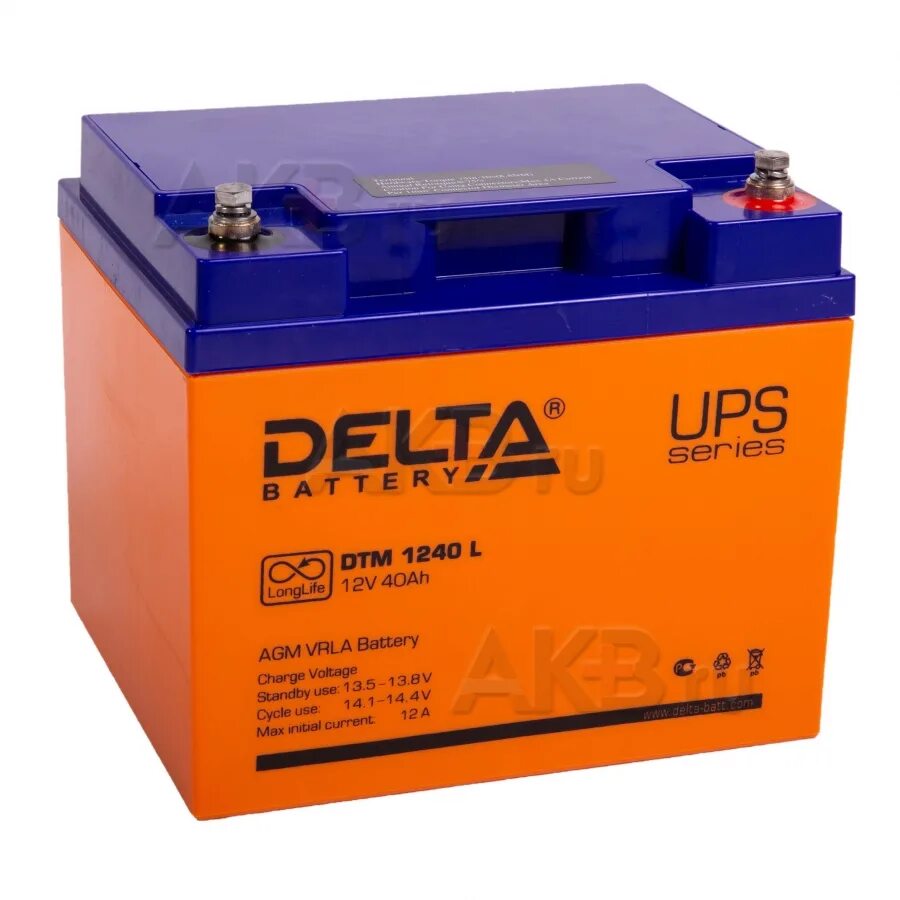 Аккумуляторная батарея Delta DTM 1240 L (12v / 40ah). Delta Battery DTM 1240 L 12в 40 а·ч. Delta DT 1240 AGM 12v 40ah. АКБ Delta 40ah.