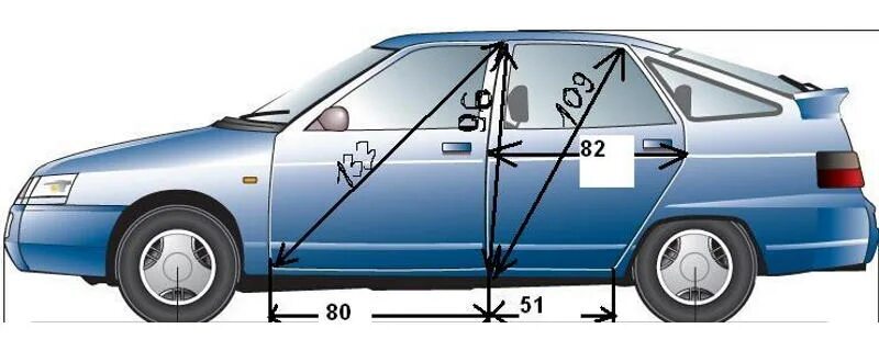 Габариты ВАЗ 2110. Размер передних дверей ВАЗ 2112. ВАЗ 2112 габариты кузова. ВАЗ 2110 размер заднего дверного проёма.