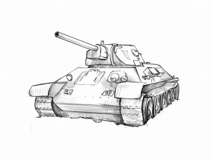 Нарисованный танк т 34 карандашом