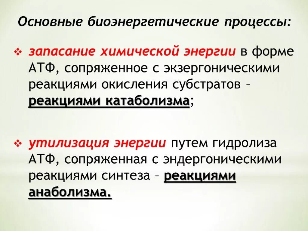 Атф запасание энергии. Биоэнергетические процессы. Форма запасания энергии в процессе катаболизма. Процесс запасания энергии в форме АТФ. Реакции катаболизма – эндергонические..