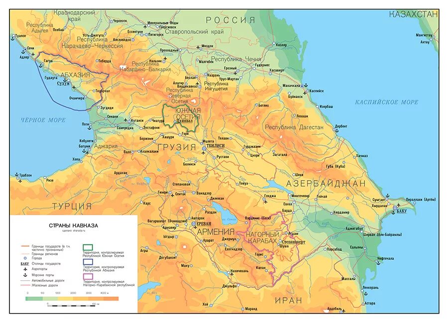 Физическая карта Закавказья. Физическая карта Южного Кавказа. Карта Кавказа и Закавказья. Географическая карта Закавказья. Кавказ на карте евразии