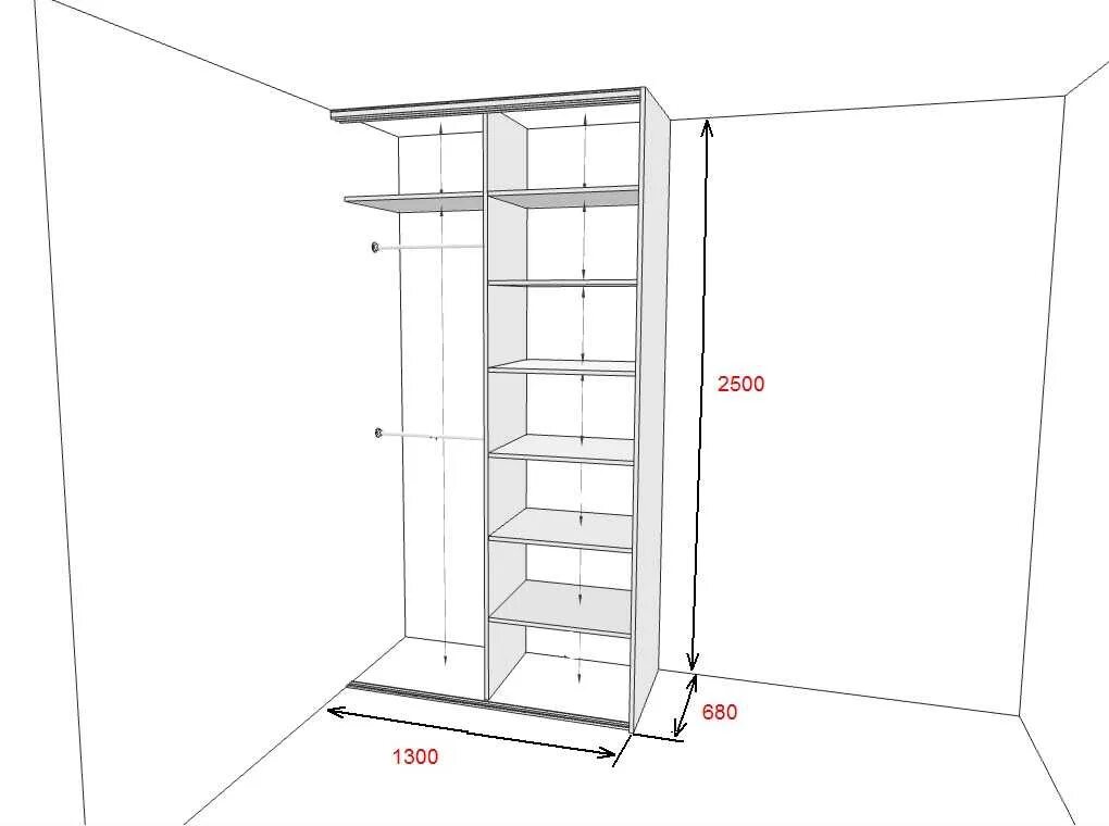 Глубина шкафа в комнате. Корпусный шкаф 220х260 замеры. Чертеж шкафа. Шкаф купе чертеж. Глубина ниши для встроенного шкафа.