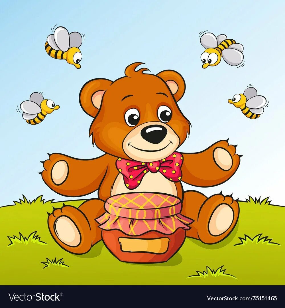 Мишка мед игра. Медвежонок мультяшный. Медвежонок с бочонком меда. Медвежонок с медом рисунок. Медведь и пчелы.