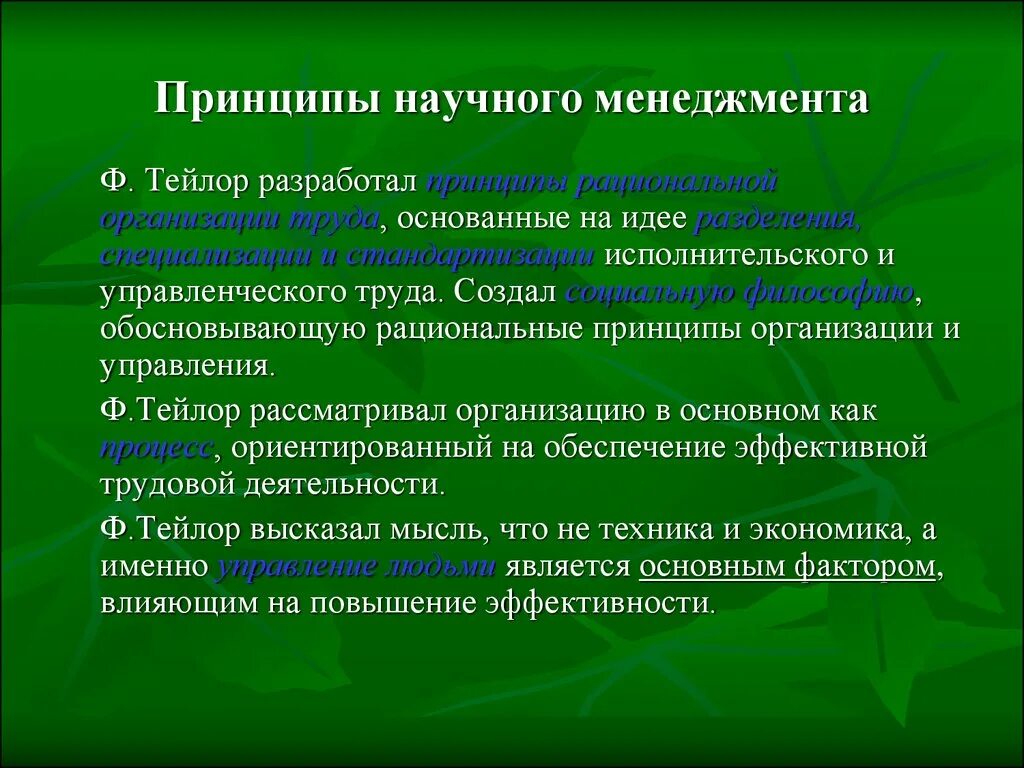 Организация управления научной деятельности. Принципы научного менеджмента. Принципы научного управления Тейлора. Ф Тейлор принципы научного менеджмента. Принципы Тейлора в менеджменте.