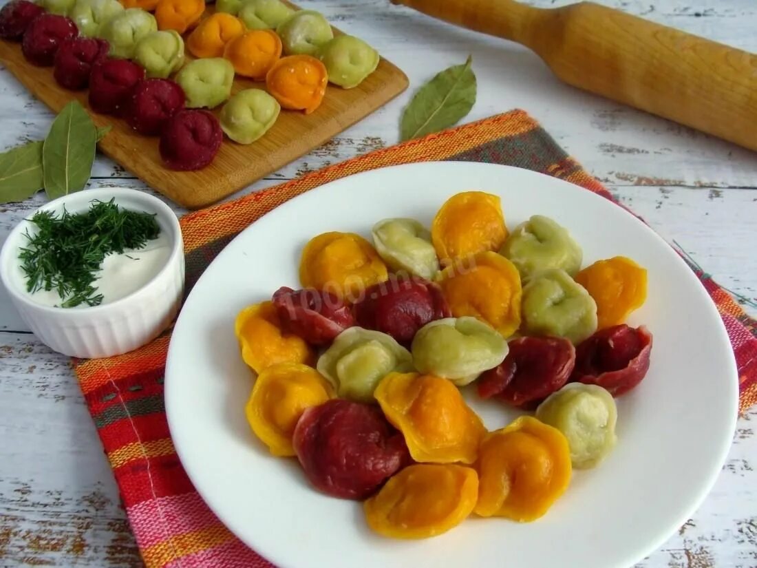 Цветное тесто для пельменей
