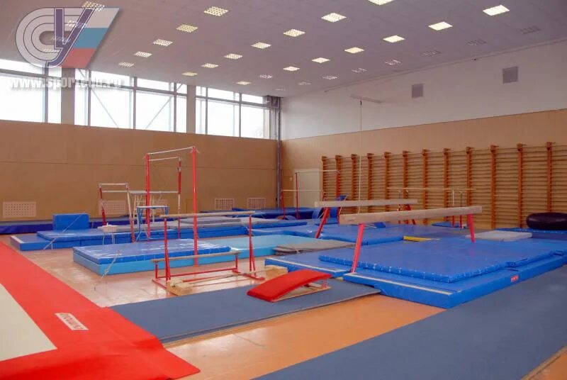 Гимнастический зал. Гимнастический спортзал. Спортзал для занятий гимнастикой. Спортивный зал для спортивной гимнастики.