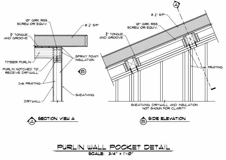 This detail. Purlin wall pocket detail. purlin timber frame. а фрейм узлы. узлы утепления тимбер фрейм.