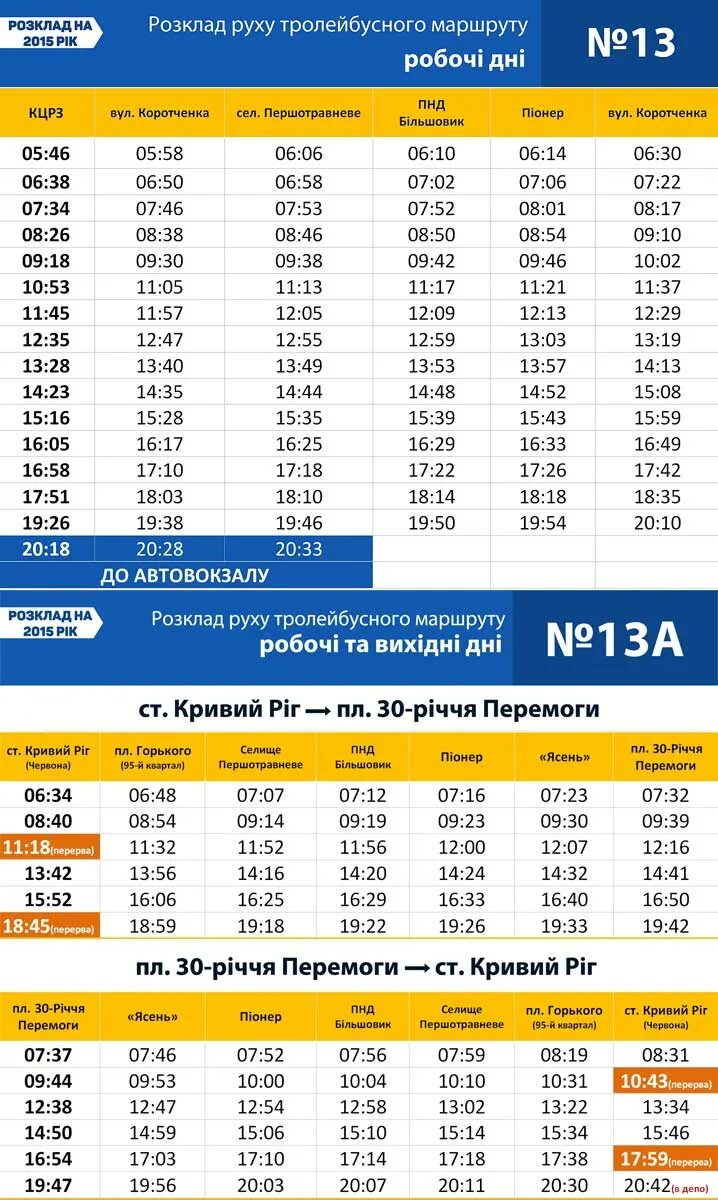 13 троллейбус расписание