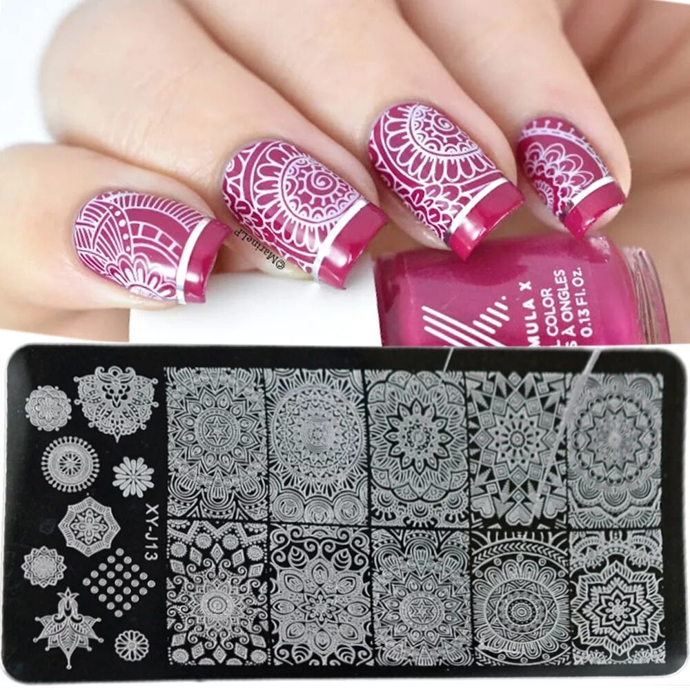 Ногти рисунок стемпингом. Маникюр стемпинг. Маникюр с растительным орнаментом. Маникюр трафаретом стемпинга. Маникюр с трафаретами.