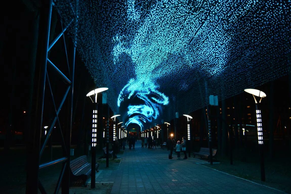 парк будущего. концепт проект. ночной белогорск амурская область. космос парк актроционов. москва г белогорск.