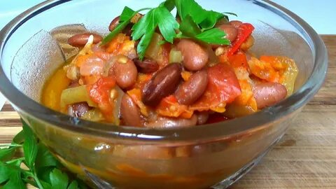 Фасоль с овощами в магазине