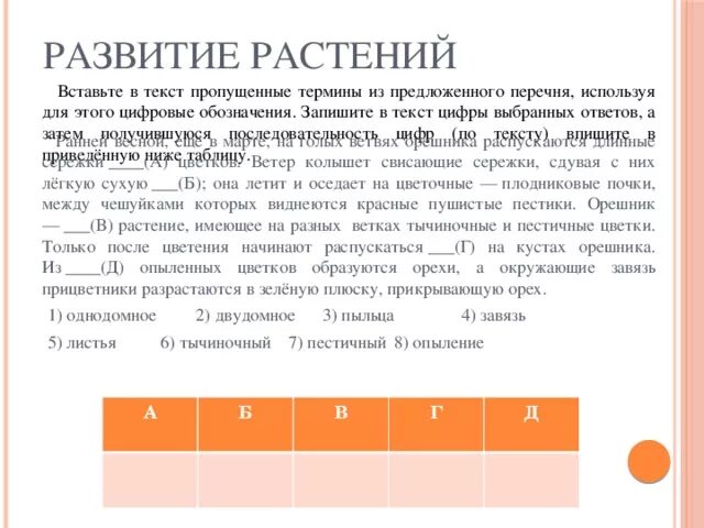 Вставьте пропущенные термины из предложенного перечня. Вставьте пропущенные термины из предложенного перечня