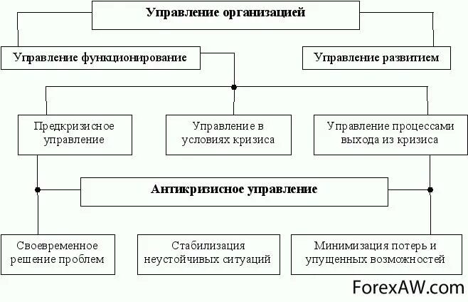 Организация в условиях кризиса. Функции антикризисного управления. Схема антикризисного управления. Функции антикризисного менеджмента. Проблематика антикризисного управления.