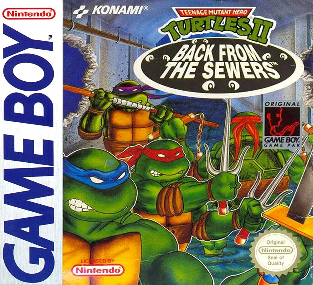 Back 2 game. Teenage Mutant Ninja Turtles II: back from the Sewers. Черепашки ниндзя 2 на геймбой. Teenage Mutant Ninja Turtles 1991 игра. Обложки для игр Snes Mutant Ninja Turtles 4.