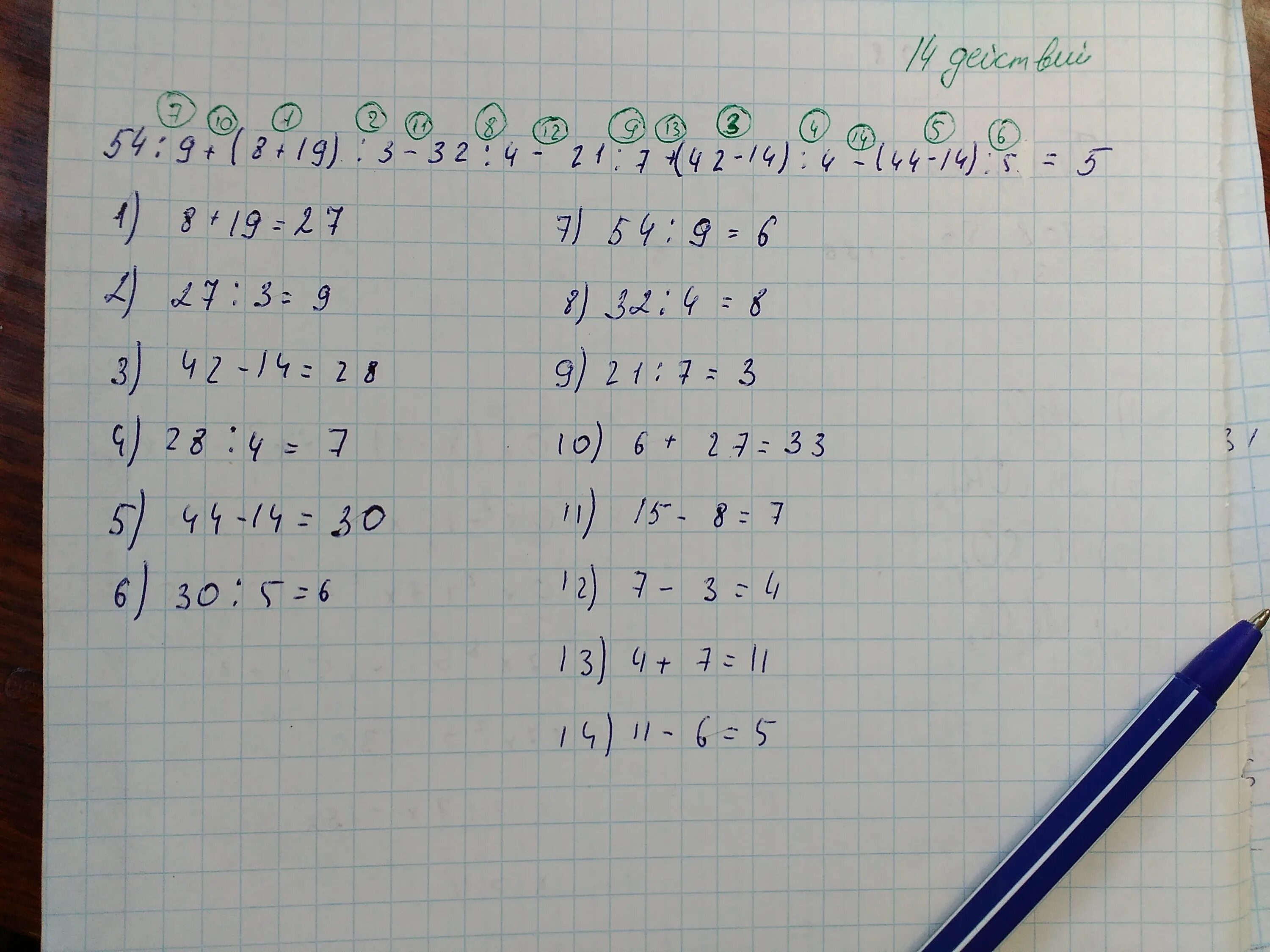 54:9+(8+19):3-32:4. 9+. 42:7+(19+11):5-2*6=. 9+-8:3+6=11. Как решить пример 9 11