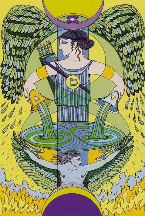 Умеренность и дьявол. Temperance таро. карта таро умеренность. аркан искусство.