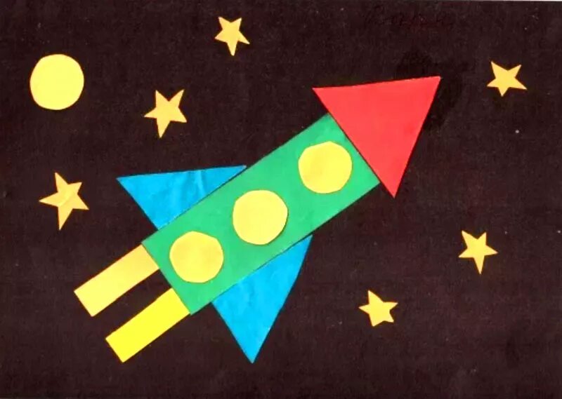 Оригами ко дню космонавтики в детском саду. Аппликация в старшей группе на тему Космическая ракета. Аппликация ко Дню космонавтики. Аппликация в старшей группе на тему космонавтики.