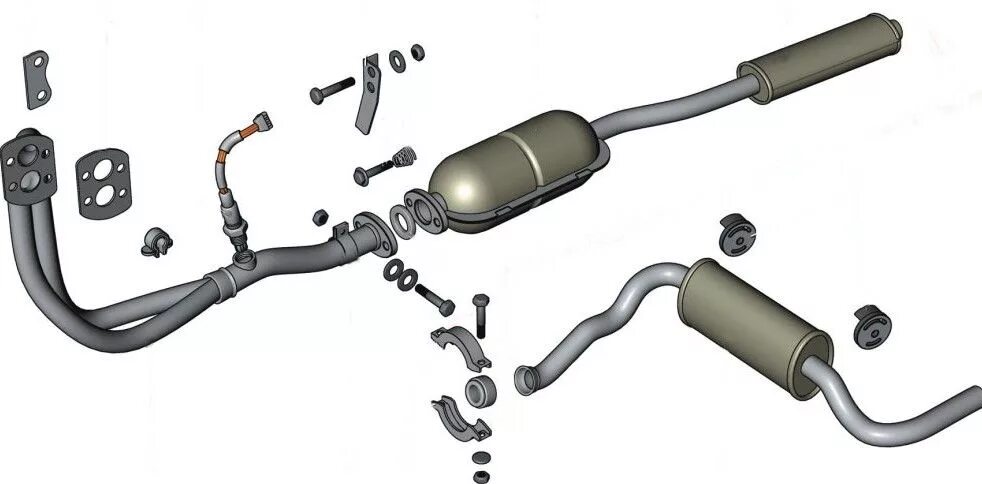 Система выхлопа автомобиля схема. Устройство выхлопной системы авто. Выхлопная система ваз 2105. Глушитель ваз 2108, 2109. Выхлопная система нива шевроле 2005 года.
