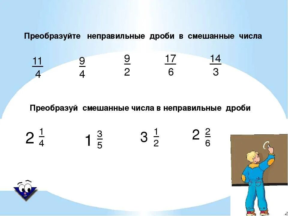 Преобразование смешанного числа в неправильную дробь. Как преобразовать неправильную дробь в смешанное число. Как неправильные дроби преобразовать в смешанные числа. Преобразовать смешанные дроби в неправильные. 5 целых перевести в неправильную дробь