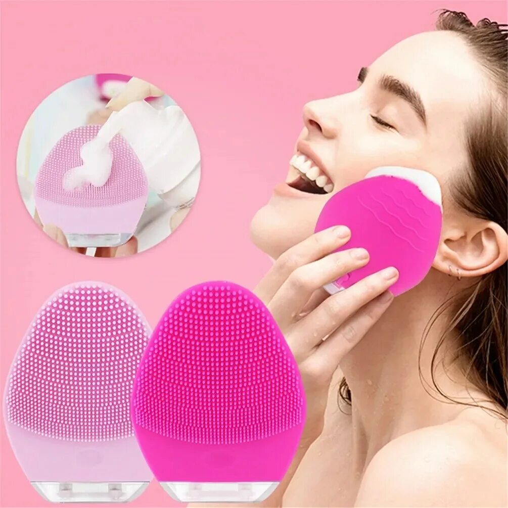 Ультразвуковая щетка для улучшения цвета лица. Массажёр для лица silicone electric facial cleanser. щётка массажёр для лица электрическая силиконовая модель 201l. электрическая силиконовая щетка массажер sonic facial brush. массажер mini facial gunkh515.