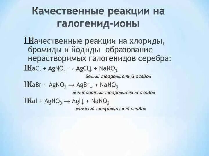 Качественные реакции на галогенид-ионы. Качественная реакция на хлориды. Качественные реакции на галогениды. Качественная реакция на бромид. Осадки галогенидов
