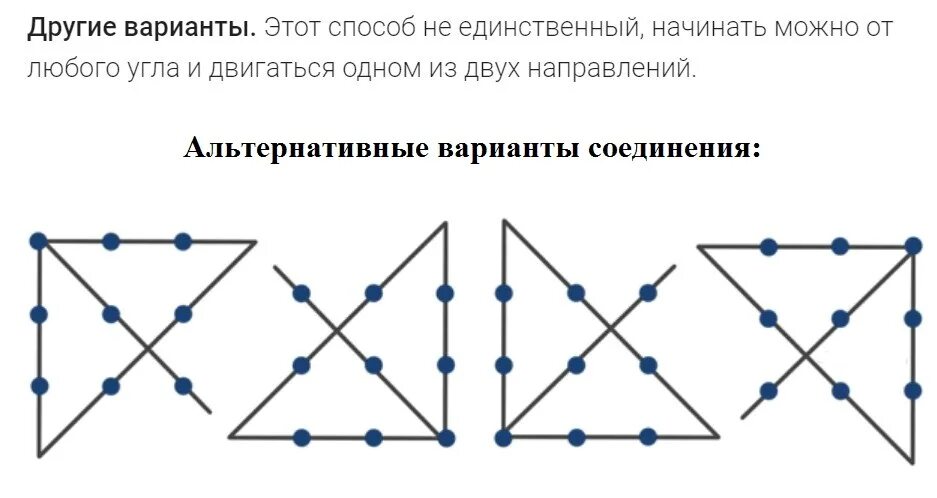 9 точек четырьмя линиями