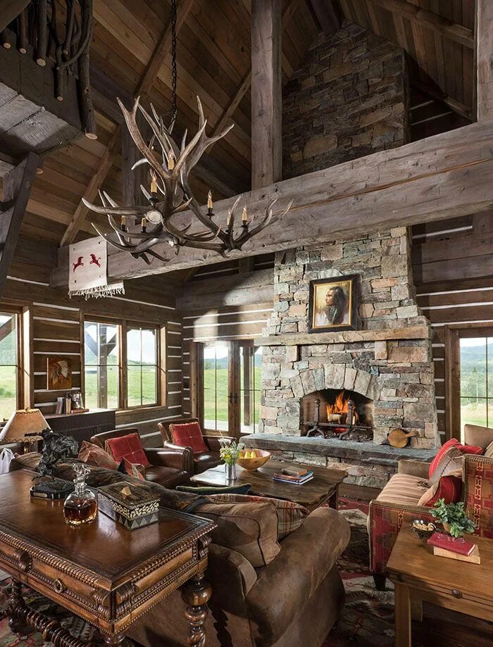 Охотничий стиль в интерьере Trappers Cabin, Adirondacks Деревенская хижина, Домики, Интерьер