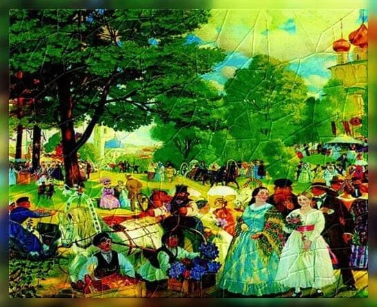 кустодиев троицын день. борис михайлович кустодиев троицын день. кустодиев троицын день. кустодиев троицын день 1920. кустодиев троицын день гуляние.