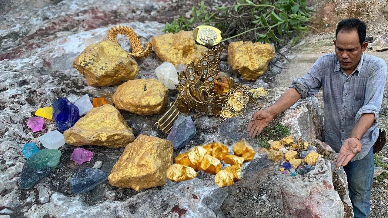 Stone mining. Золото. Клад. Золотодобыча. Кубок золота хрустально алмазный.