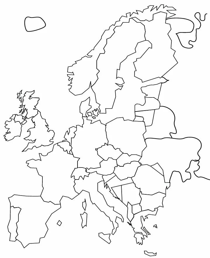Карты стран раскраски. Зарубежная Европа политическая карта пустая. Карта Европы раскрашивать. Контурная карта Европа раскраска. Контур Европы.